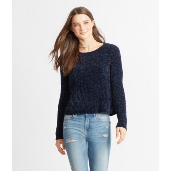 Aeropostale Chenille Navy Sweater - Picture 2 of 2